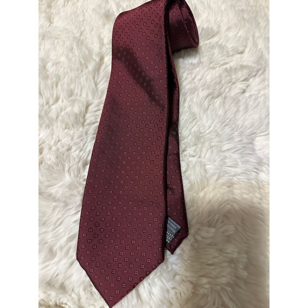 Burgundy Wine Red Micro Geometric Pattern Men's Classic Necktie Formal Business